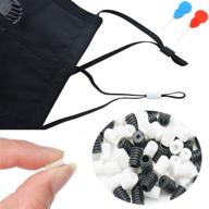 100 pcs silicone cord locks toggles: adjustable lanyard buckle for drawstrings, elastic & plastic ropes – black/white, non-slip stopper logo