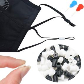 img 4 attached to 100 Pcs Silicone Cord Locks Toggles: Adjustable Lanyard Buckle for Drawstrings, Elastic & Plastic Ropes – Black/White, Non-slip Stopper