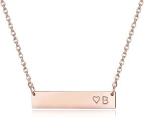 img 4 attached to 👧 Girls' Jewelry - Finrezio Stainless Initial Necklace Alphabet