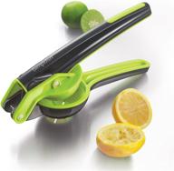 simposh citrus juicer squeezer: effortless handheld manual press for fresh citrus fruits - seeds and pulp strained, ergonomic gray/green design logo