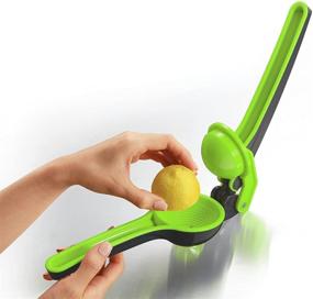 img 3 attached to Simposh Citrus Juicer Squeezer: Effortless Handheld Manual Press for Fresh Citrus Fruits - Seeds and Pulp Strained, Ergonomic Gray/Green Design