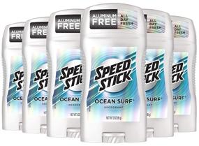 img 4 attached to 🌊 Aluminum Free Speed Stick Underarm Deodorant for Men - Ocean Surf Scent, 3oz (6 Pack)