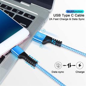 img 2 attached to 🔌 Braided Android Charging Cables for Samsung Devices