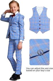 img 2 attached to Discover ELPA Boys' Clothing: Timeless Plaid Suits for Children