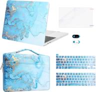 mosiso macbook pro 13 inch case 2016-2020: watercolor marble, turquoise - complete protection kit логотип