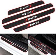 ruica universal car door sill plate protectors - 4pcs/set, sports pattern, entry guard sill scuff covers, pedal protector & panel step guards included logo