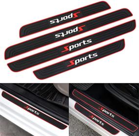 img 4 attached to RUICA Universal Car Door Sill Plate Protectors - 4pcs/Set, Sports Pattern, Entry Guard Sill Scuff Covers, Pedal Protector & Panel Step Guards Included