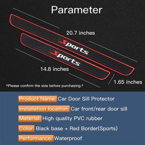 img 3 attached to RUICA Universal Car Door Sill Plate Protectors - 4pcs/Set, Sports Pattern, Entry Guard Sill Scuff Covers, Pedal Protector & Panel Step Guards Included