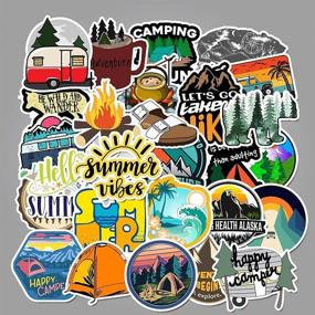 img 3 attached to 🏞️ Vibrant 100-Pack Outdoor Adventure Stickers: Aesthetic Waterproof Vinyl Stickers for Water Bottles, Laptop, Hydroflask, Skateboard & More! Perfect for Teens, Kids, and Girls