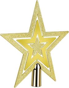 img 4 attached to 🌟 URATOT Glitter Christmas Star Tree Topper - Sparkled Plastic 5 Pointed Star Christmas Tree Top for Holiday Ornament