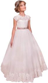 img 3 attached to 👗 Sittingley First Communion Dresses - Flower Girls Lace Tulle Gowns