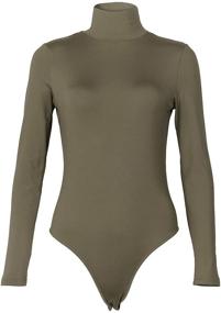 img 3 attached to PALINDA Turtleneck Bodysuit Stretchy Leotards（Black，M Women's Clothing for Lingerie, Sleep & Lounge