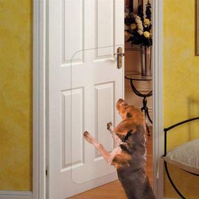 img 4 attached to Clear Door Scratch Protector for Pets - Deluxe Door Scratch Shield to Safeguard Your Doors & Walls, Heavy Duty Flexible Door Guard Cover