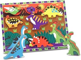 img 1 attached to 🦕 Melissa & Doug Dinosaur Chunky Puzzle: Roaring Fun for Little Hands!
