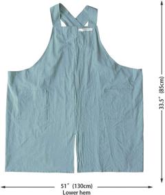 img 1 attached to 🎨 Versatile Cross Back Cotton Apron with Pockets: Perfect for Women and Men, Ideal for Baking, Painting, Gardening, and Cleaning - No Tie Design