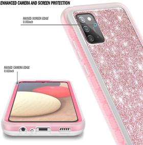 img 3 attached to 🌹 Glitter Rose Gold NZND Case with Built-in Screen Protector for Samsung Galaxy A02S - Full-Body Shockproof Protective Rugged Bumper Cover, Impact Resistant and Durable Phone Case