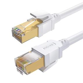 img 3 attached to 🔌 BUSOHE Кабель Ethernet Cat8 50FT, на улицу и в помещение - экранированный RJ45 кабель для локальной вычислительной сети с скоростями 40 Гбит/с и 2000 МГц - патч-корд для модема, маршрутизатора, Xbox - превосходит кабели Cat7/Cat6/Cat5 - белого цвета.