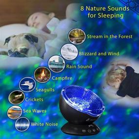 img 3 attached to 🌊 Black Ocean Wave Projector and Sound Machine: Color Changing Wave Light Effects with Music Lamp, Perfect for Kids and Adults Bedroom