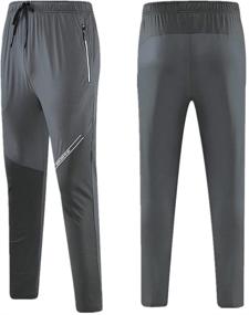img 4 attached to OPALOS Tracksuit Bottoms Outdoors Black Grey Boys' Clothing for Active