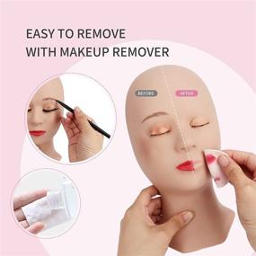 img 1 attached to 💆 Lash Mannequin Head, CALAILIS Skin-Colored Practice Head for Eyelash Extensions and Makeup, Featuring Soft Rubber Head with Training Eyelashes, Ideal for Beginners