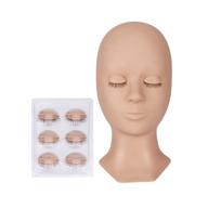 💆 lash mannequin head, calailis skin-colored practice head for eyelash extensions and makeup, featuring soft rubber head with training eyelashes, ideal for beginners logo