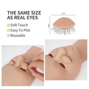 img 2 attached to 💆 Lash Mannequin Head, CALAILIS Skin-Colored Practice Head for Eyelash Extensions and Makeup, Featuring Soft Rubber Head with Training Eyelashes, Ideal for Beginners