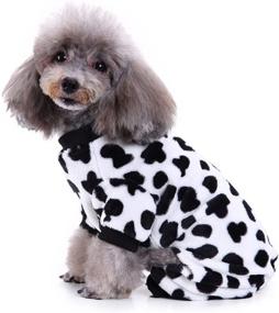 img 2 attached to POPETPOP Cute Pet Dog Costume, Cozy Cotton Puppy Pajamas, Warm Autumn 🐶 Winter Pet Coat Jumpsuit Clothes for Small Dogs and Cats (Cow Spot Pattern)