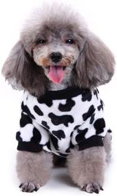 img 1 attached to POPETPOP Cute Pet Dog Costume, Cozy Cotton Puppy Pajamas, Warm Autumn 🐶 Winter Pet Coat Jumpsuit Clothes for Small Dogs and Cats (Cow Spot Pattern)