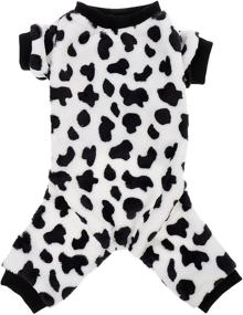 img 4 attached to POPETPOP Cute Pet Dog Costume, Cozy Cotton Puppy Pajamas, Warm Autumn 🐶 Winter Pet Coat Jumpsuit Clothes for Small Dogs and Cats (Cow Spot Pattern)