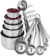 🥄 premium stainless steel 13 piece measuring cups and spoons set: 5 cups, 6 spoons, 1 coffee spoon, 1 leveler for dry & liquid ingredients logo