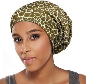 img 3 attached to 🌺 Extra Large African Print Hair Wrap: Satin Bonnet Sleep Cap for Curly Hair, Locs & Black Women