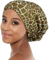 🌺 extra large african print hair wrap: satin bonnet sleep cap for curly hair, locs & black women logo