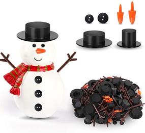 img 4 attached to Winter Wonderland Craft Kit: 600 Pcs Snowman DIY Supplies for Kids Holiday Party Décor & Gifts