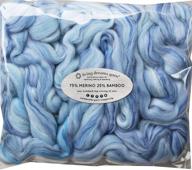 🧶 alaska glaciers merino bamboo fiber blend: premium soft combed top roving for crafting, felting, soap making, and dryer balls logo