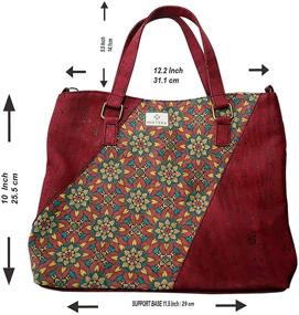 img 3 attached to 🌸 Mistera Cork Women Tote Handbag: Flower Pattern Vegan, Adjustable Shoulder - Lightweight, Durable, and Natural Cork Material