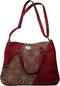 img 4 attached to 🌸 Mistera Cork Women Tote Handbag: Flower Pattern Vegan, Adjustable Shoulder - Lightweight, Durable, and Natural Cork Material