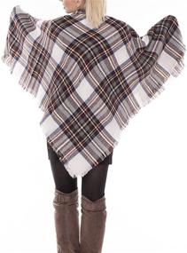 img 2 attached to 🧣 Stylish and Cozy: Achillea Women's Oversized Tartan Plaid Check Blanket Scarf for Winter