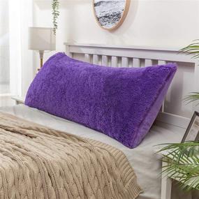 img 2 attached to 🛋️ MIULEE Luxury Faux Fur Body Pillow Cover - Plush Throw Pillowcase with Hidden Zipper Closure for Sofa, Bedroom, Pregnancy - King Size 20 x 40 Inches, Purple