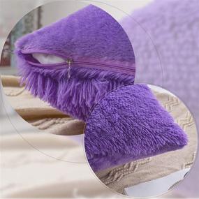 img 3 attached to 🛋️ MIULEE Luxury Faux Fur Body Pillow Cover - Plush Throw Pillowcase with Hidden Zipper Closure for Sofa, Bedroom, Pregnancy - King Size 20 x 40 Inches, Purple