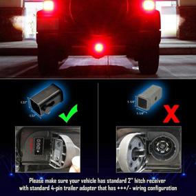 img 2 attached to Hitch Lights 15 LEDs Black Lens: Ultimate Trailer Light 🚗 Cover with Strobe Mode for Truck SUV Pickup (Trailer Lights LY039-2)