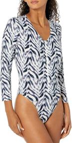 img 2 attached to Norma Kamali Rashguard Chevron XX Small Women's Clothing