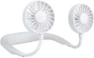 🌬️ oka portable fan: usb rechargeable neckband mini fan - hands-free, personal, and wearable design for summer - 360 degree rotation, 3 speeds, 4-12 working hours - ideal gift (white) logo