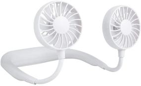 img 4 attached to 🌬️ OKA Portable Fan: USB Rechargeable Neckband Mini Fan - Hands-Free, Personal, and Wearable Design for Summer - 360 Degree Rotation, 3 Speeds, 4-12 Working Hours - Ideal Gift (White)