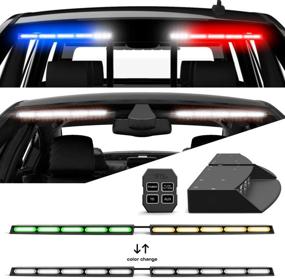 img 4 attached to 🚨 SpeedTech Lights Супер Тейк Даун Раптор TIR Верхняя передняя ветровая шторка с подсветкой LED, разделенная на части – Янтарный/Зеленый/Прозрачный – Система сигнализации и предупреждения для аварийных и скоростных транспортных средств/стандарт с контроллером