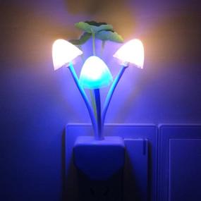 img 3 attached to 🍄 Colorful Mushroom Night Light - 3 Pack Lotus Leaves Water-weeds Design | Color Changing LED Bedside Lamps for Baby Kids Children Adult | Breast-feeding Nightlight by Warmstor