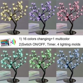 img 2 attached to 🌸 16 Colors Changing Cherry Blossom Bonsai Tree Lights: Remote-Controlled LED Decor for Christmas, Girls Bedroom, and Japanese-Inspired Ambiance