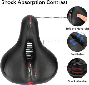 img 3 attached to Ultimate Comfort Bike Seat Cushion: Memory Foam Saddle, Waterproof & Wide Replacement Bicycle Seat with Dual Shock Absorbing Ball and Mounting Wrench