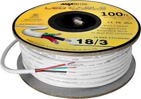 img 2 attached to 18AWG Low Voltage LED Cable: 3 Conductor White Sleeve In-Wall Speaker Wire - UL/cUL Class 2 (100 ft Reel)