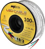 18awg low voltage led cable: 3 conductor white sleeve in-wall speaker wire - ul/cul class 2 (100 ft reel) logo