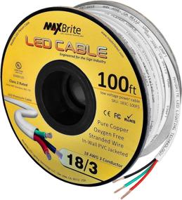 img 3 attached to 18AWG Low Voltage LED Cable: 3 Conductor White Sleeve In-Wall Speaker Wire - UL/cUL Class 2 (100 ft Reel)